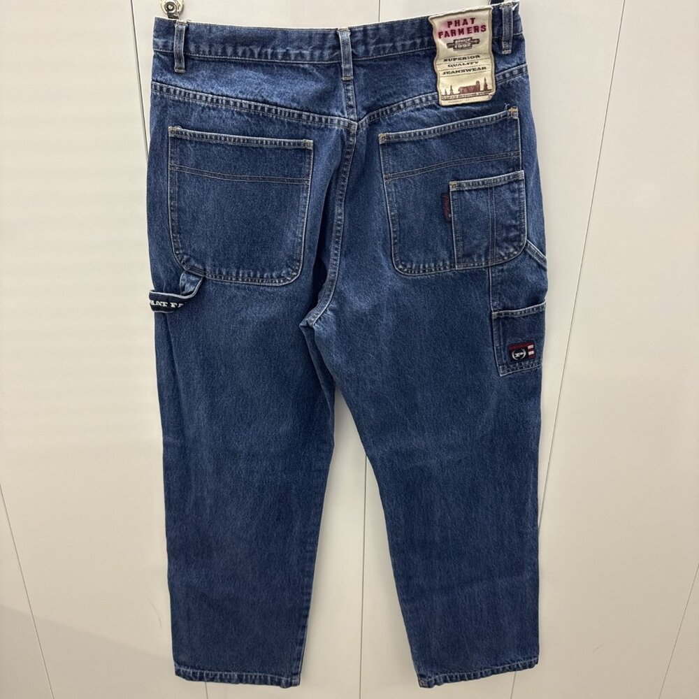 Vintage Phat Farm Loose Fit Baggy Medium Wash Carpenter Men's‎ Jeans Size 36x34